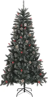 vidaXL Kunstkerstboom PVC met standaard 210 cm groen