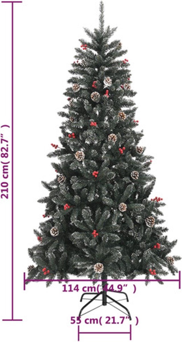 vidaXL Kunstkerstboom PVC met standaard 210 cm groen