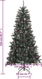 vidaXL Kunstkerstboom PVC met standaard 210 cm groen