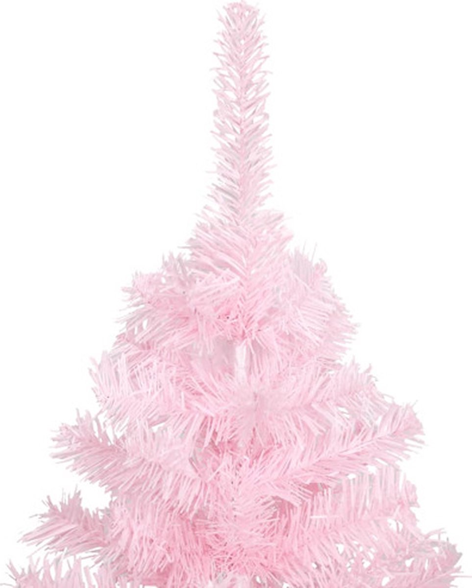 vidaXL Kunstkerstboom PVC Roze 210 cm met standaard