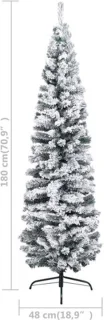 vidaXL Kunstkerstboom PVC smal 180 cm groen