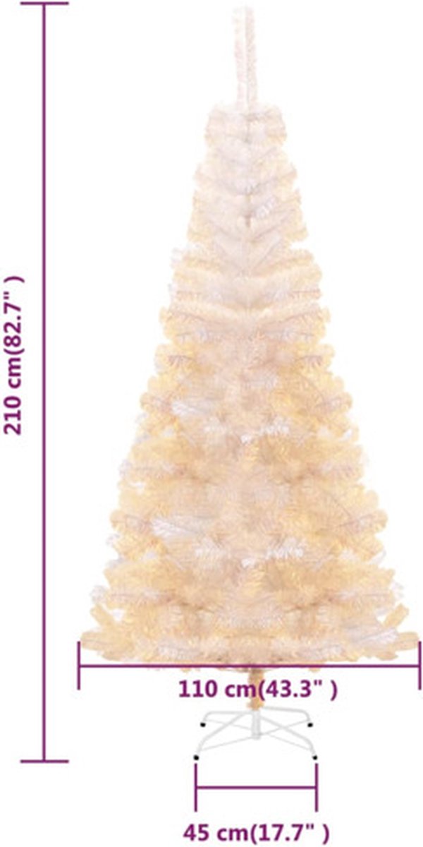 vidaXL Kunstkerstboom PVC wit 210 cm