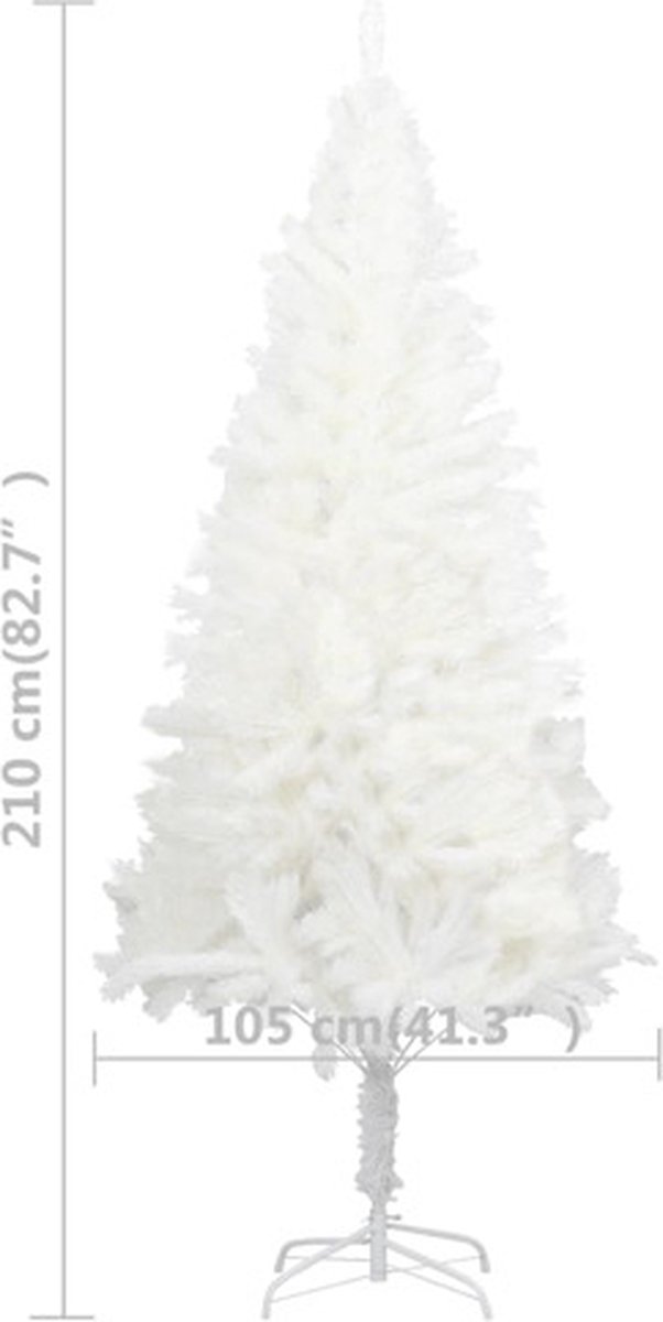 vidaXL Kunstkerstboom PVC Wit 210 cm