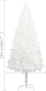 vidaXL Kunstkerstboom PVC Wit 210 cm