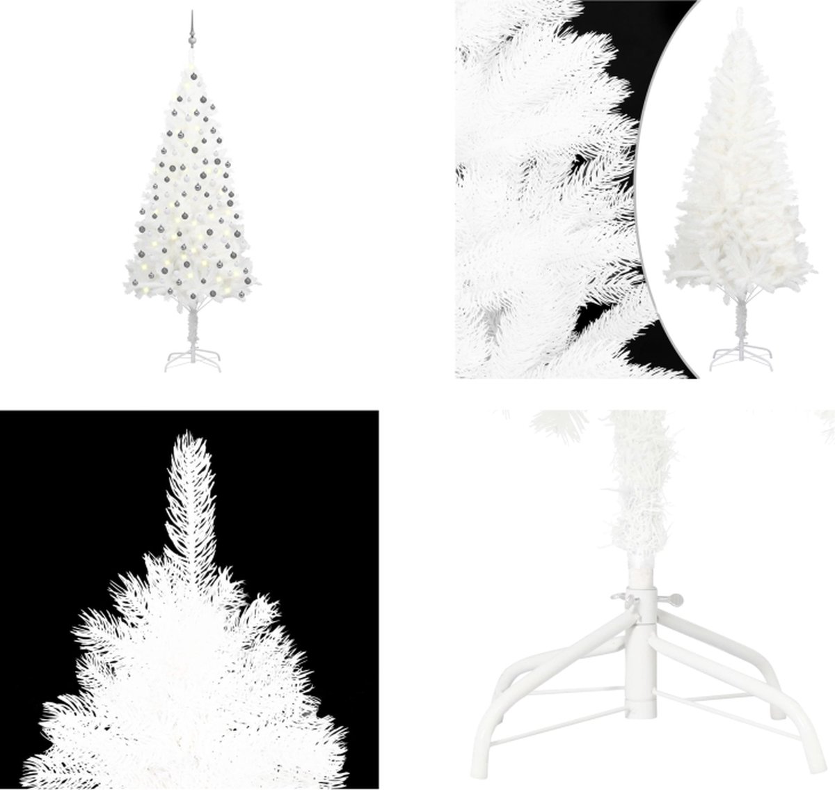 vidaXL Kunstkerstboom PVC Wit 210 cm