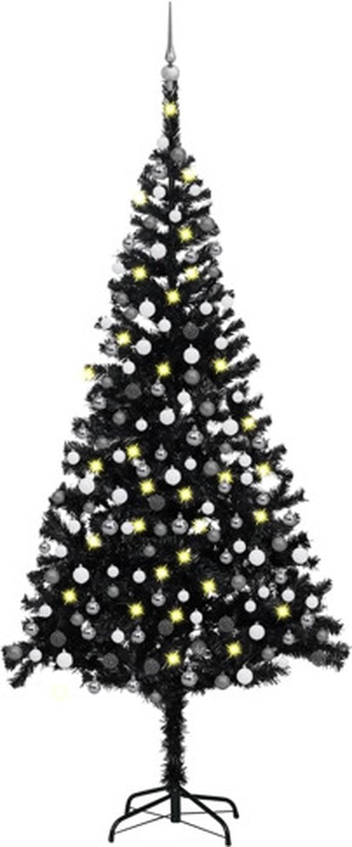 vidaXL Kunstkerstboom PVC zwart 240 cm