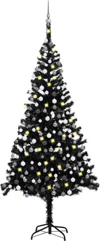 vidaXL Kunstkerstboom PVC zwart 240 cm