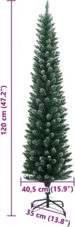 vidaXL Kunstkerstboom Smal 120 cm