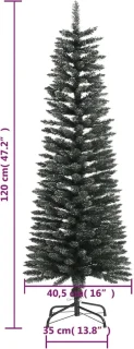 vidaXL Kunstkerstboom smal 120 cm groen