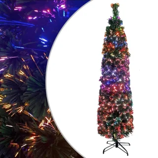 vidaXL Kunstkerstboom smal 120 cm met standaard glasvezel