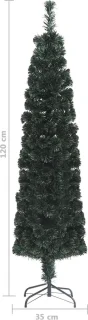 vidaXL Kunstkerstboom smal 120 cm met standaard glasvezel