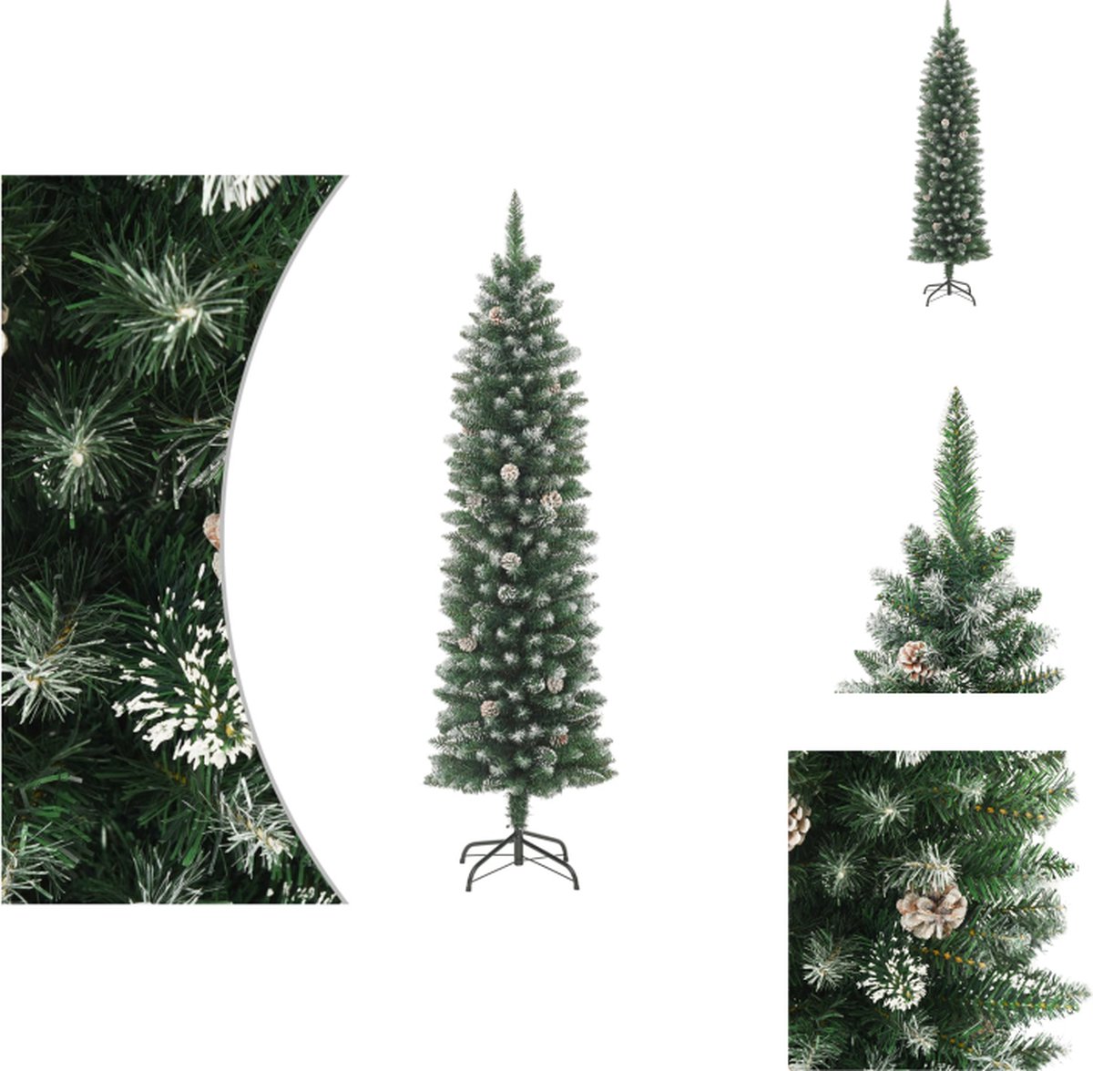 vidaXL Kunstkerstboom Smal 120 cm met standaard PVC