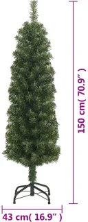 vidaXL Kunstkerstboom smal 150 cm groen