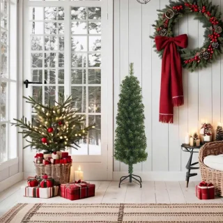 vidaXL Kunstkerstboom smal 150 cm groen