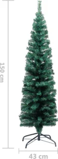 vidaXL Kunstkerstboom smal 150 cm groen