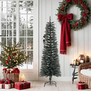 vidaXL Kunstkerstboom Smal 150 cm PVC Groen