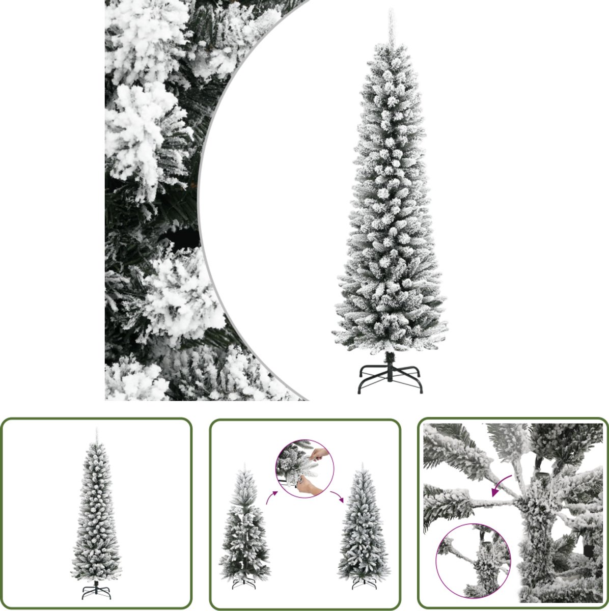 vidaXL Kunstkerstboom Smal 150 cm PVC/PE