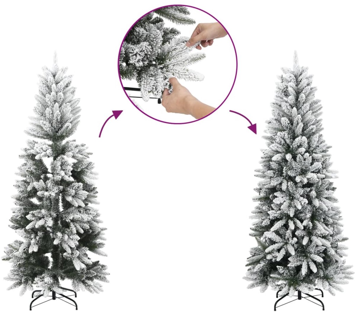 vidaXL Kunstkerstboom smal 180 cm PVC en PE