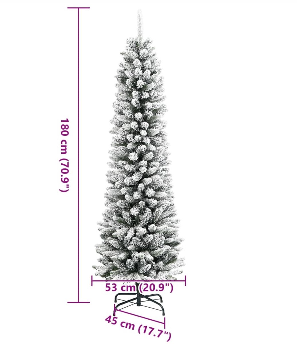 vidaXL Kunstkerstboom smal 180 cm PVC en PE