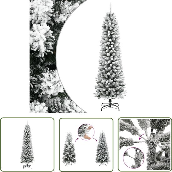 vidaXL Kunstkerstboom smal 180 cm PVC en PE