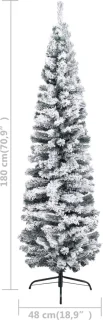 vidaXL Kunstkerstboom smal 180 cm PVC groen