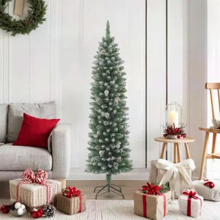 vidaXL Kunstkerstboom Smal 180 cm PVC met Standaard