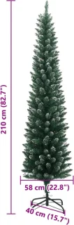 vidaXL Kunstkerstboom smal 210 cm
