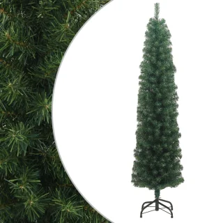 vidaXL Kunstkerstboom Smal 210 cm Groen
