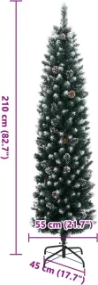 vidaXL Kunstkerstboom smal 210 cm