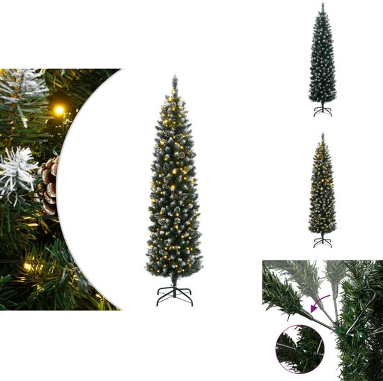 vidaXL Kunstkerstboom smal 210 cm met 300 LED's