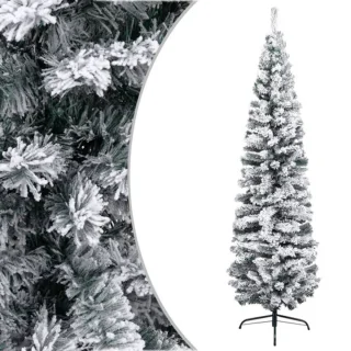 vidaXL Kunstkerstboom Smal 240 cm PVC Groen