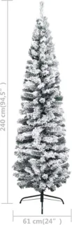 vidaXL Kunstkerstboom Smal 240 cm PVC Groen