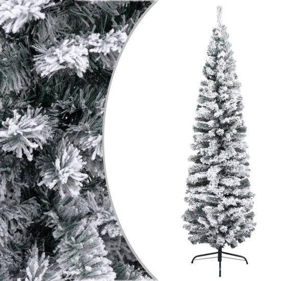 vidaXL Kunstkerstboom Smal 240 cm PVC Groen