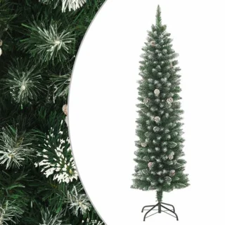 vidaXL Kunstkerstboom smal 240 cm PVC met standaard