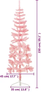 vidaXL Kunstkerstboom Smal Half 150 cm Roze