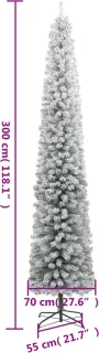 vidaXL Kunstkerstboom smal met standaard 300 cm PVC
