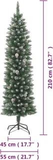 vidaXL Kunstkerstboom Smal PVC 210 cm met Standaard