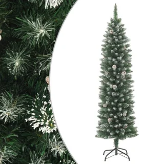 vidaXL Kunstkerstboom Smal PVC 210 cm met Standaard