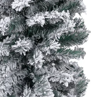 vidaXL Kunstkerstboom Sneeuw Smal 150 cm PVC Groen