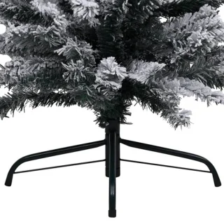 vidaXL Kunstkerstboom Sneeuw Smal 150 cm PVC Groen