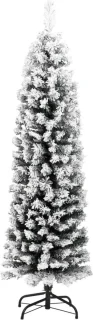 vidaXL Kunstkerstboom Sneeuw Smal 150 cm PVC Groen