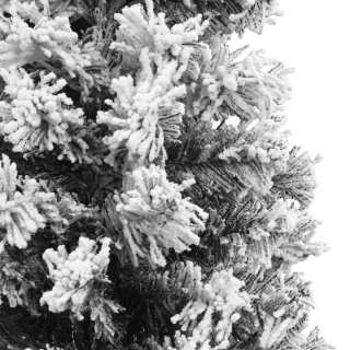 vidaXL Kunstkerstboom Sneeuw Smal 150 cm PVC Groen