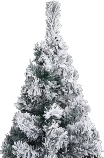 vidaXL Kunstkerstboom Sneeuw Smal 150 cm PVC Groen
