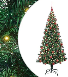 vidaXL kunstkerstboom van kunststof en metaal, groen, 180 cm