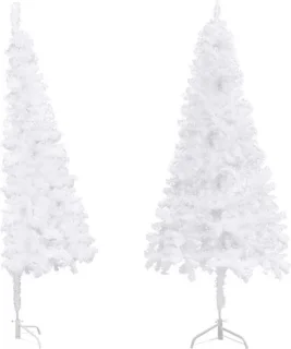 vidaXL kunstkerstboom van pvc en staal, wit