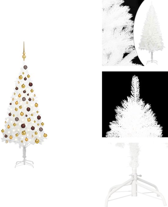 vidaXL Kunstkerstboom Verlicht 120 cm Wit