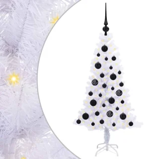 vidaXL kunstkerstboom wit 120 cm met ledverlichting