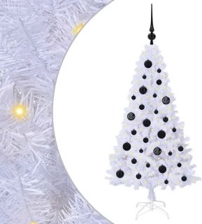 vidaXL kunstkerstboom wit 120 cm van pvc en staal