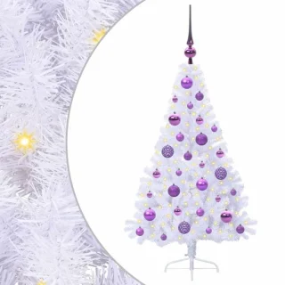 vidaXL kunstkerstboom wit 120 cm van pvc en staal