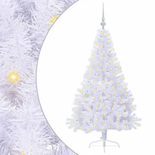 vidaXL kunstkerstboom wit 150 cm met ledverlichting